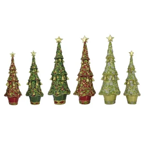 13" & 17" Floral Bloom Cone Tree Collection 2021