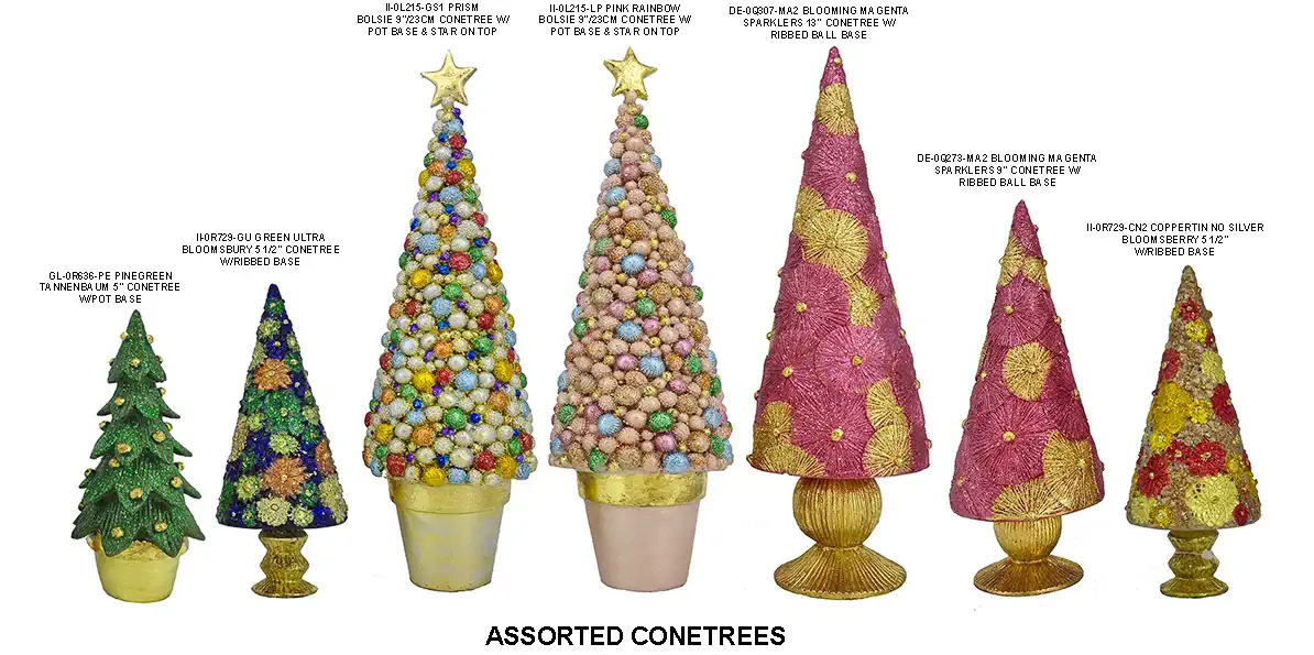 Dekokraft Assorted 5"-13" Cone Trees