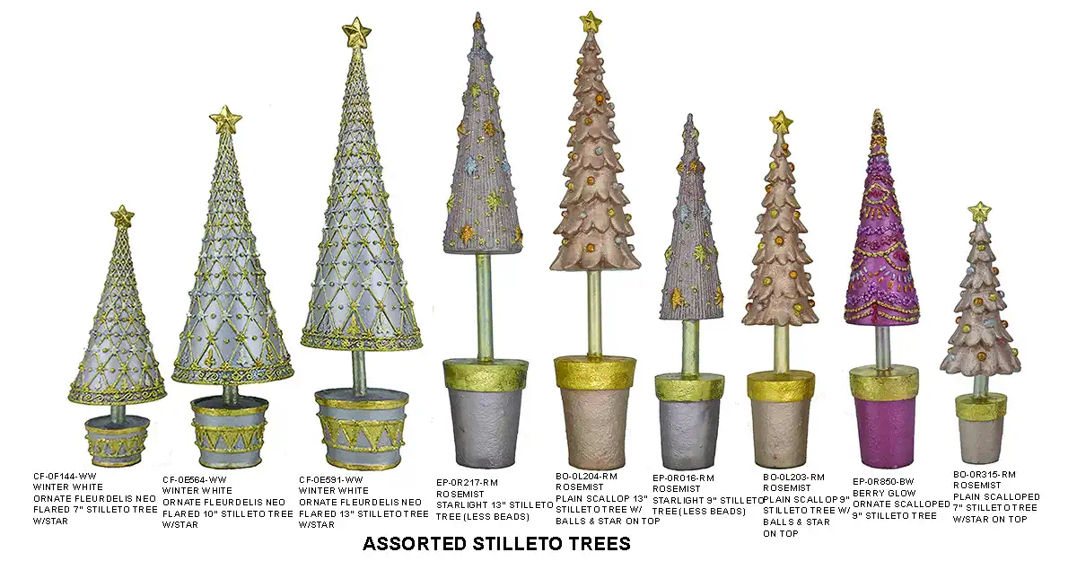 Dekokraft Assorted 7"-13" Stilleto Cone Trees