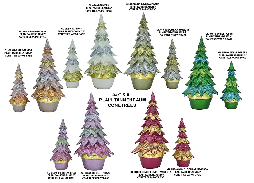Dekokraft 5.5"& 9" Palin Tannenbaum Cone Trees