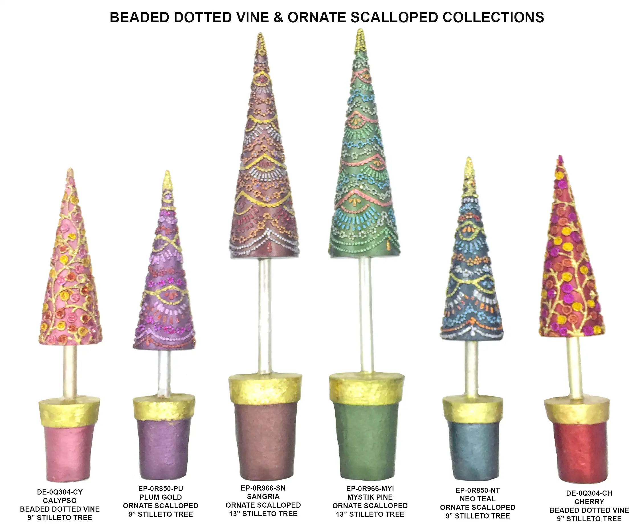 9" & 13" Beaded Dotted Vine & Ornate Scalloped 2025 Collection