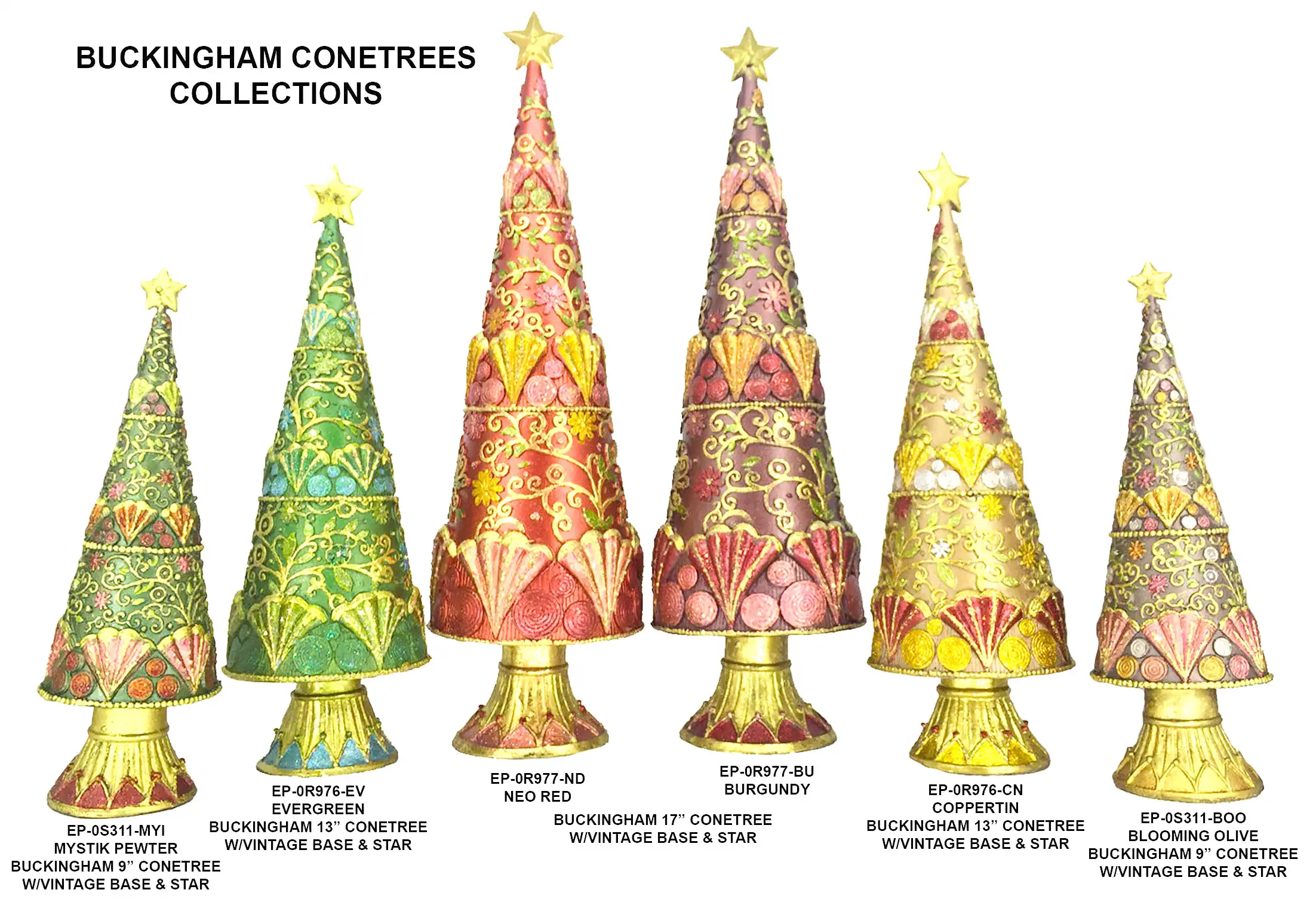 9"- 17" Buckingham Cone Trees 2025 Collection