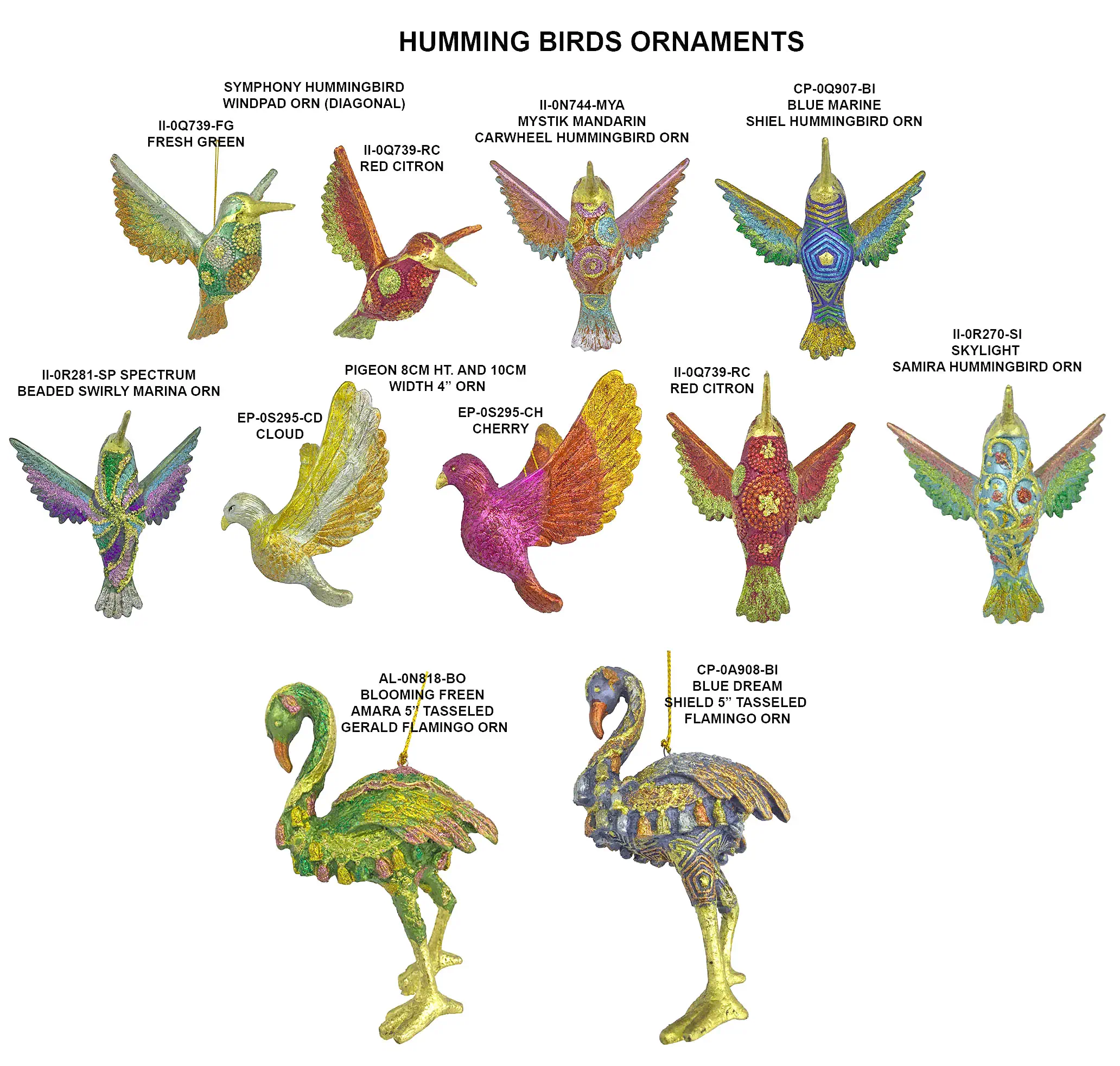 2025 Christmasworld4"- 5" Humming Birds Ornaments 2025 Collection