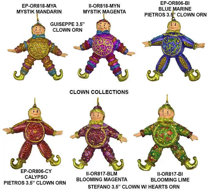 3.5" Clown Ornaments 2025 Collection