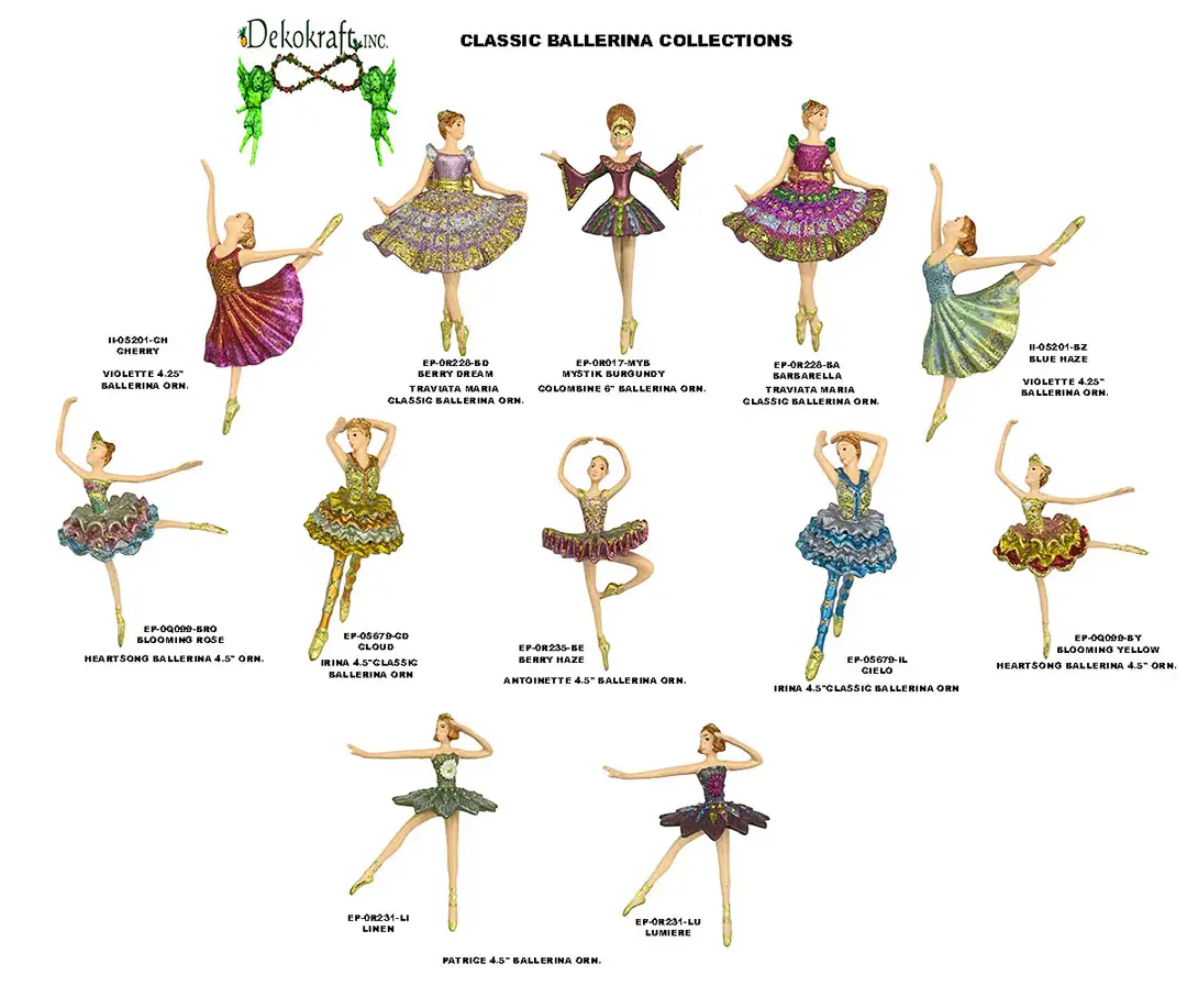 4.25"-6" Classic Ballerina Ornaments 2026 Collection