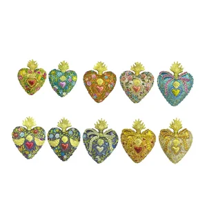 4.25"-5.5" Flaming Heart Ornaments 2026 Collection