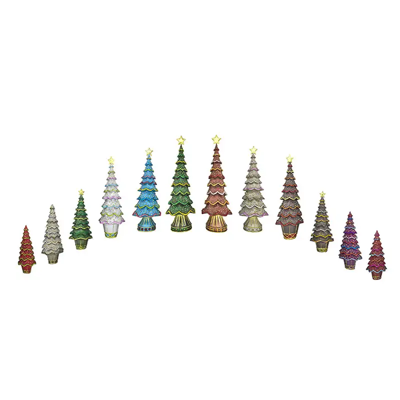 7"-17" Layered Beaded & Layered Textured Conetrees