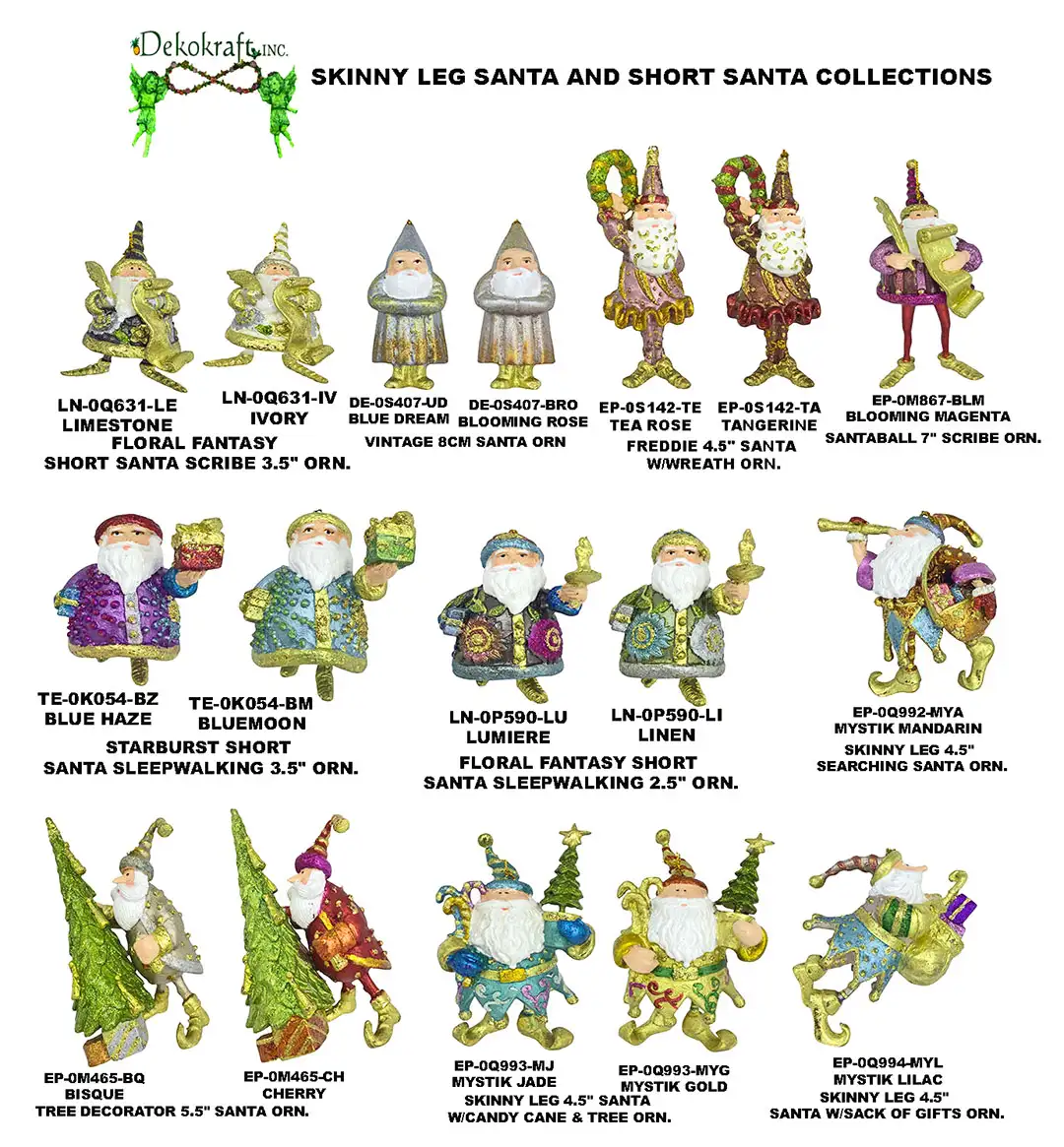 2.5"-5.5" Skinny Leg Santa & Short Santa 2026 Collection