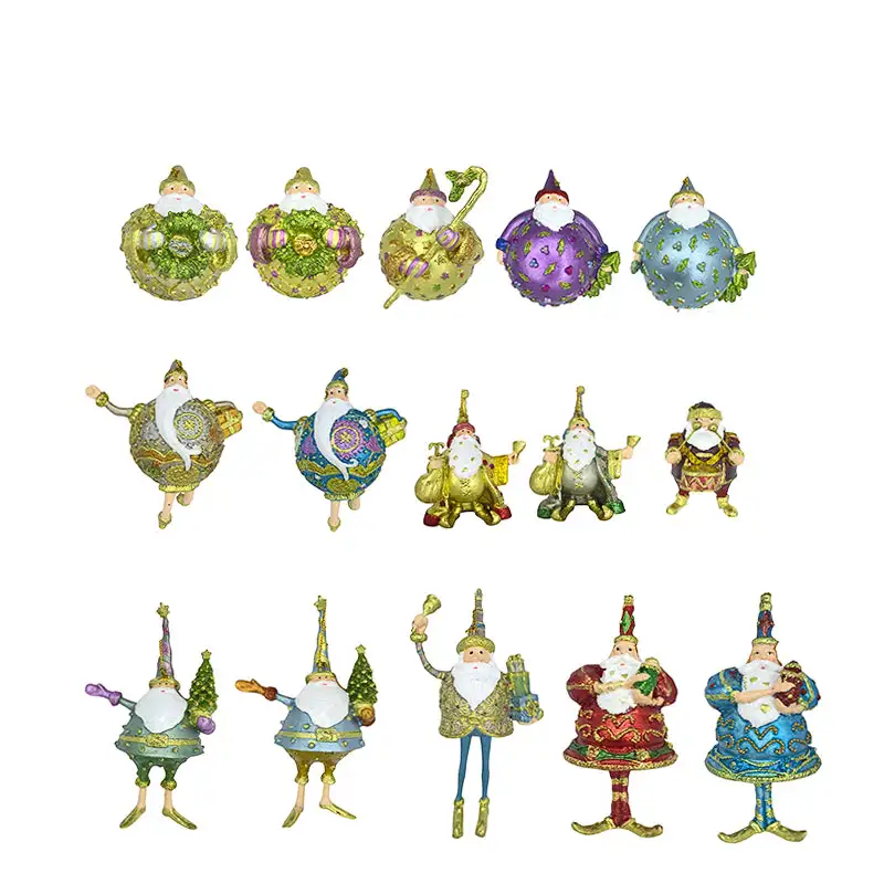 4"-7" Santa Ornaments