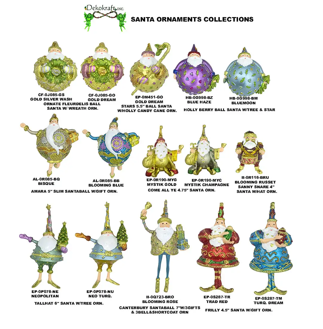 4"-7" Santa Ornaments 2026 Collection