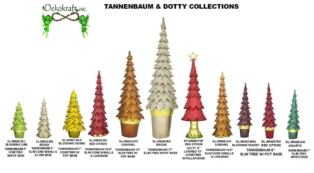 5"-17" Tannenbaum & Dotty Slim Tree 2026 Collection 5"-17" Tannenbaum & Dotty Slim Tree 2026 Collection